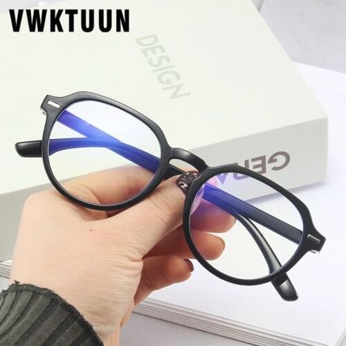 VWKTUUN Retro Glasses Frame Women Men Glasses Round Anti Blue Light Ray Eyeglasses Frames Men Rivet Glasses Frames For Women