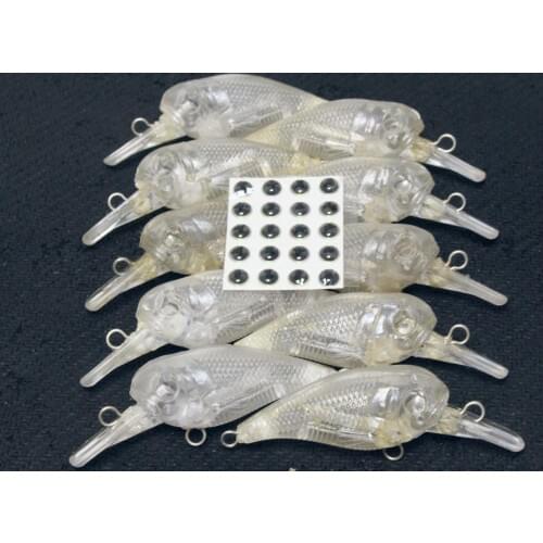 WLure 7g Small Crankbait Blank Lures for Bobby Lure Painting 10 Lures per Pack Tight Wobble Fishing Lure UPC67