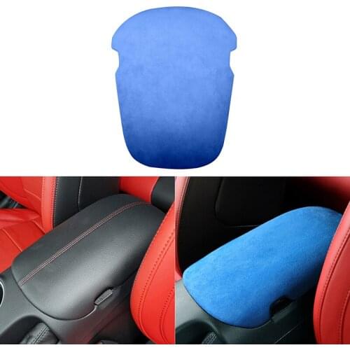 Suede Car Interior Armrest Box Panel Decoration Cover Performance Sticker for Ford Mustang 2015-2020 Auto Styling Accessories