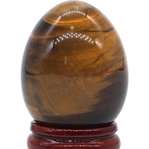 Yellow Tiger Eye Sphere Egg Healing Reiki Crafts Massage Finger Exercise Feifanstyle natural stone minerals 34x44MM