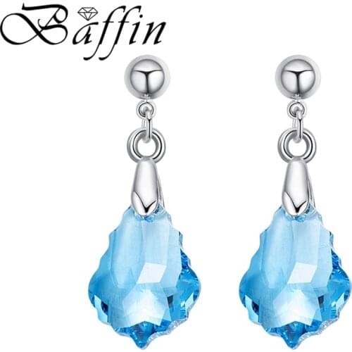 BAFFIN New Fancy Stone Drop Earrings Crystals From Swarovski Silver Color Pendientes For Women Korean Earrings Party Accessories