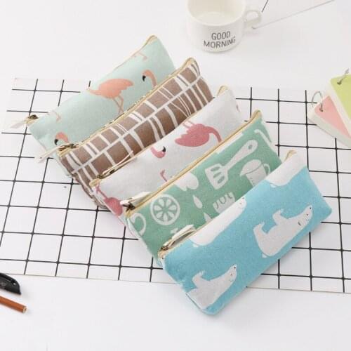 New Style Girls Student Pencil Case School Pencil Case for Girl Boy Stationery Canvas Pencil Bag estojo escolar Random Pattern