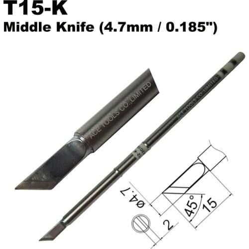 10 PCS T15-K Knife 4.7mm Soldering Tips for HAKKO FX-951 FX-950 FX-952 FX-9501 FM-2028 FM2027 Nozzle Pencil Iron Welding Bit