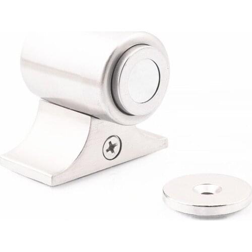 2pcs/lot Door Stop Casting Powerful Floor Mounted Magnetic Holder Nickel Brushed Stainless Steel Door Stopper