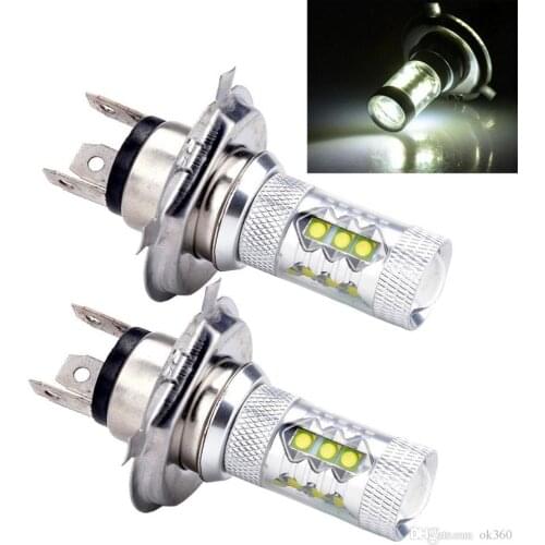 2pcs Super White H4 HB2 9003 CREE 80W LED Projector Ultra Bright Heamdlamp Headlight Hi/Lo Beam High Power Car Led Fog Lights