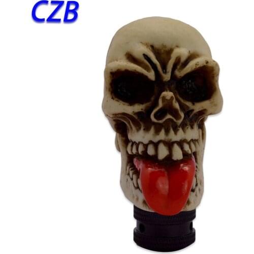 2021 Universal Manual Interior Parts Gear Stick Shift Shifter Lever Knob Pirate Red tongue ordinary ghost Marches Fast shipping