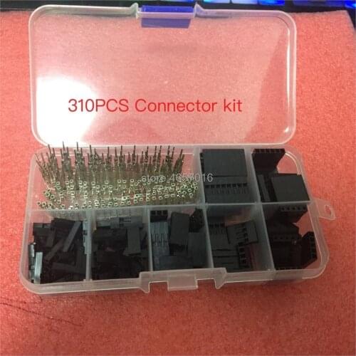 310Pcs/set 2.54mm Male+Female Dupont Wire Jumper Line Cable 1/2/3/4/5/6/8 Pin Header Connector Housing Electronic DIY Kit
