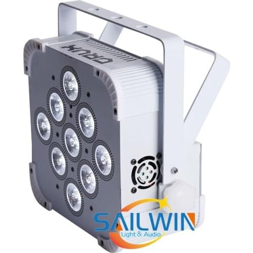 4X LOT BIG SALE 9X10W 4IN1 RGBW/RGBAW/RGBAW UV Battery Powered Wireless LED Flat Par Light DMX Wireless LED Slim Par Can