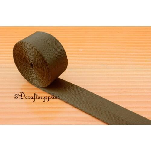 5 yards 1 inch heavy weight nylon webbing Ruban for bag purse strap handles Olive green ZC58