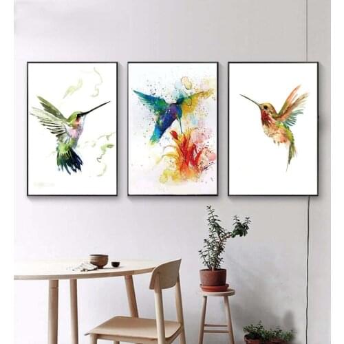 5D DIY Diamond Painting Colorful Abstract Hummingbird Cross Stitch Kits Diamond Embroidery Diamond Mosaic Art Picture Home Decor