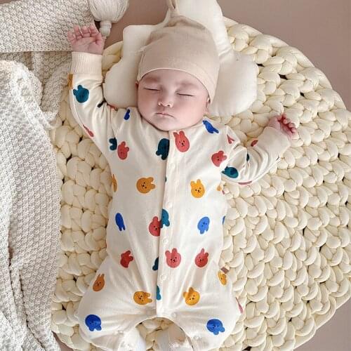 7423 Baby Clothes Spring And Autumn 2021 Cartoon Bear Baby Boy Bodysuit Long Sleeve Girl Climbing Suit Baby One-piece Clothes