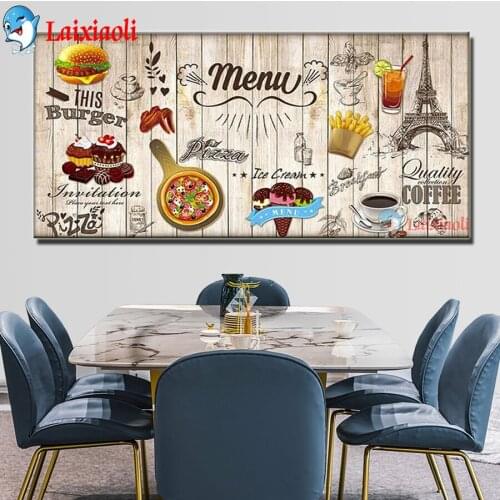 "Text bread" Full Square round 5D DIY Diamond Painting Embroidery Sale Rhinestone Mosaic delicious food Kitchen Home Decoration