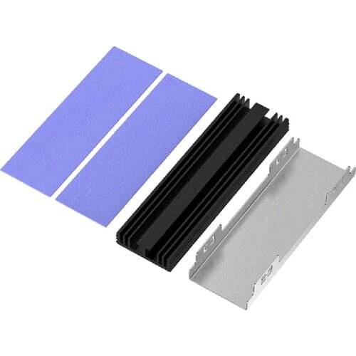 Y1AE Aluminum Cooling Heat Sink Thermal Pads Heat Dissipation Radiator Thickness 10mm for M.2 SATA PCI-E NVME M2 SSD Heatsink