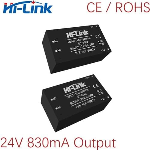 Free Ship 2pcs/lot Hi Link 85-264V to 20W 24V 830mA AC to DC switch power supply Isolated module