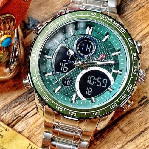 Big Dial Men Watch NAVIFORCE Top Luxury Brand Sport Watches Male Chronograph Quartz Wristwatches Date Clock Relogio Masculino