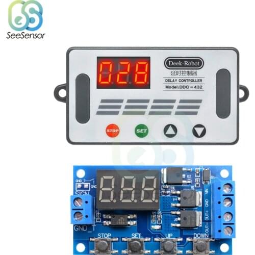 DDC-432 DC 12V 24V Dual MOS LED Digital Delay Controller Time Delay Relay Trigger Cycle Timer Delay Switch Timing Control Module
