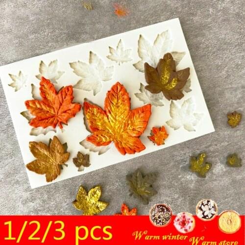 1/2/3Pcs 3D Silicone Baking Mold DIY Butterfly Maple Leaf Mould Chocolate Fondant Cake Decorating Tool Temperature Resistance