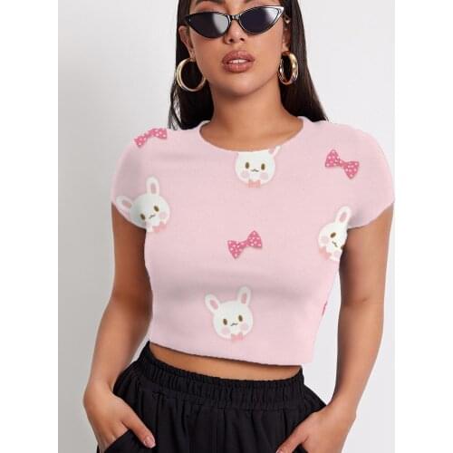 3d Tshirt Rabbit T shirt Women Animal Tshirt Printed Lovely T-shirts 3d Novel Funny T shirts Short Sleeve Punk Rock Printed