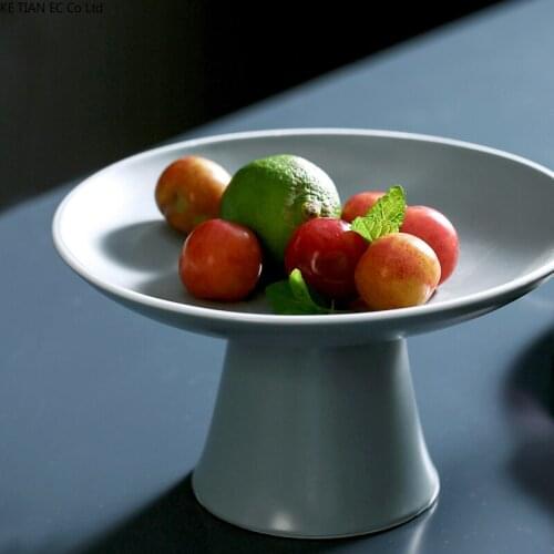 European-style Ceramic Tall Fruit Snack Tray Creative Dessert Table Tableware Household Dried Fruit Storage Tray Kitchensupplies