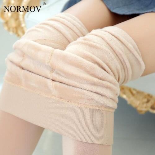 NORMOV Winter Thick Pantyhose Women High Waist Velvet Super Stretch Pantyhose Women Solid Color Warm Casual Pantyhose