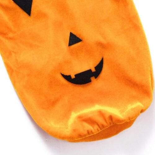 Dog Cat Halloween Pumpkin Costume,Pet Cosplay Costumes,Puppy Warm Outfits Fleece B2QB