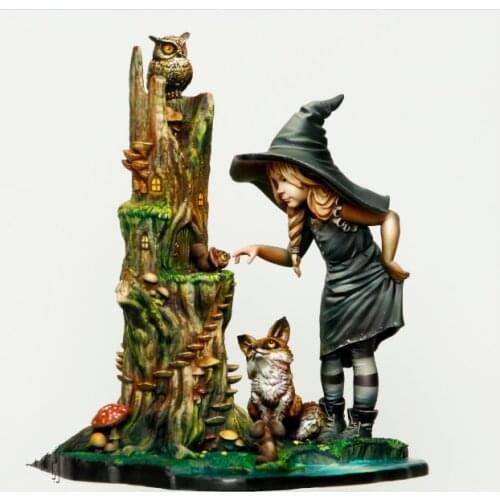 1/24 Resin Figure Model GK kits Little Witch Unassambled Unpainted S299