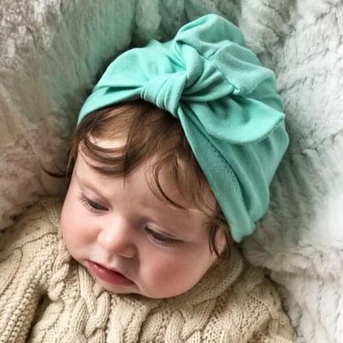 Fashion Semicircle Bow Hat Newborn Baby Headbands Cotton Baby Beanie Cap Infant Toddler Turban Kids Girl Boy Hair Accessories
