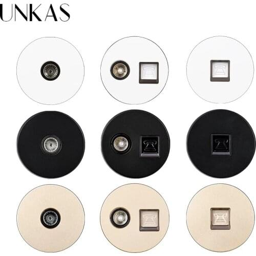 UNKAS DIY Modules Matching TV Connector Port RJ12 Telephone Jack For Wall Power 16A Socket Free Combination Outlet