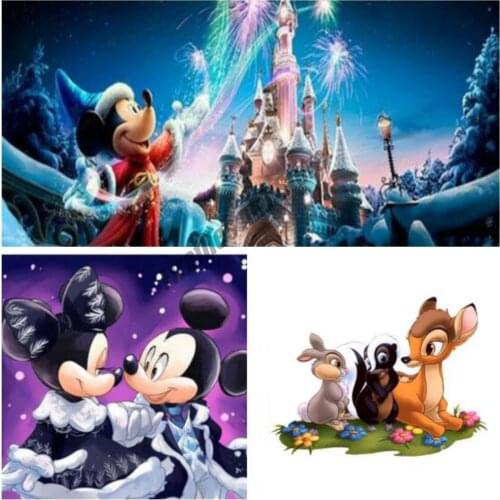 Cartoon Disney Animals Mosaic Diamond Painting Cross Stitch Kits Full Square Diamand Embroidery Foxes and Rabbits Home Decor
