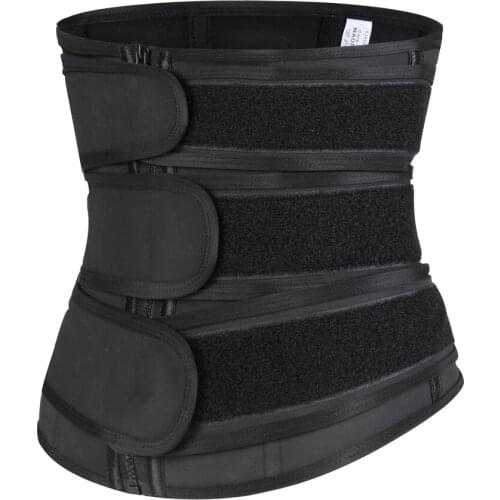 Neoprene Sweat Waist Trainer Corset for Women 3 Trimmer Belts Waste Cincher Postpartum Workout Body Shaper With Hooks and Zipper