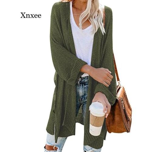 New Autumn Sweaters Long Sleeves Cardigan Tops Women Knit Loose Casual Solid Color V-Neck Bat Sleeves Jacket Ribbing Clothing