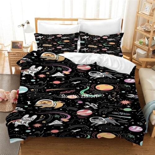 Creative Cartoon Bedding High Quality Down Duvet Covered Pillow Cover Student Dormitory Decoration 2-3 Pieces Home Textiles