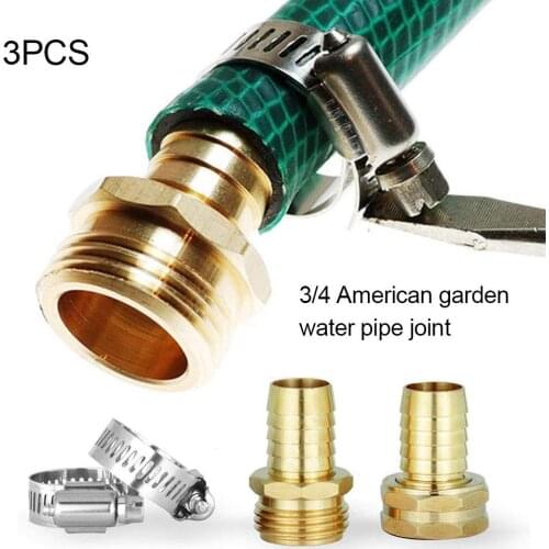 3Pcs/Set 3/4 Inch Durable Female Thread Brass Body Connector for PVC Garden Hose gardenaccessories gardening tools and equipment