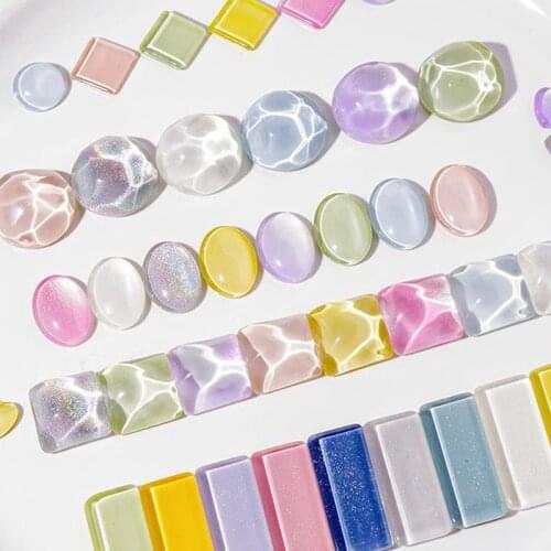 40pcs Transparent Glass Nail Art Display for Showing Gel Polish Designs Nail Color Board Tips Card Japanese Style Manicure Tools
