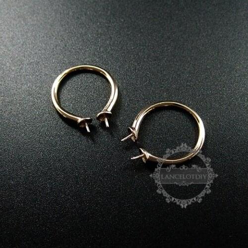 925 solid sterling silver rose gold pearl bezel ring adjustable ring DIY supplies jewelry findings 1216005