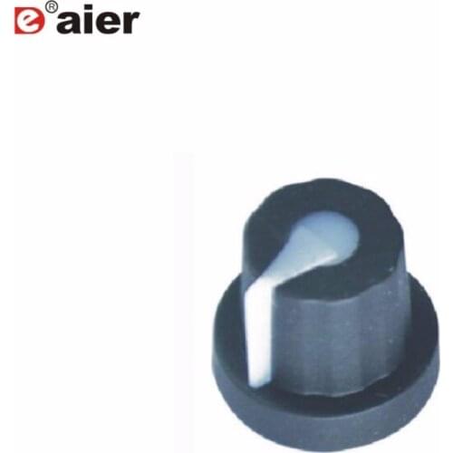 10PCS Rubber Knob With 18 Teeth Knurl Shaft Hole Diameter 6MM Black Body White Line For Potentiometer 16X14MM Encoder Caps