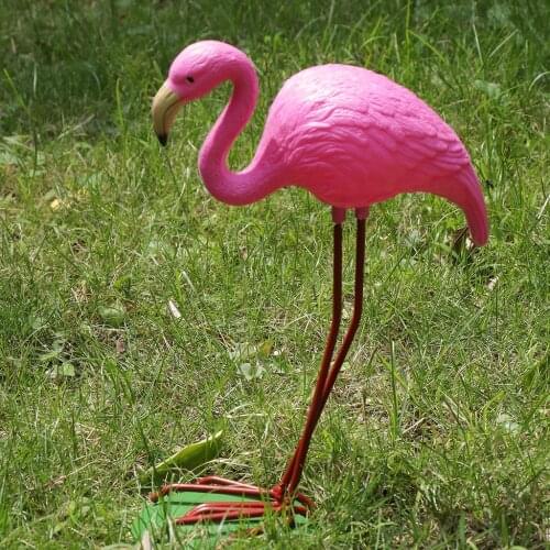 Rose Red Look Up/Down Plastic Flamingo Yard Garden Lawn Decor