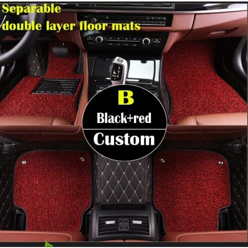 Separable double layer custom car floor mats for BMW F10 F11 F15 F16 F20 F25 F30 F34 E60 E70 E90 1 3 4 5 7 Series GT X1 X3 X4 X5