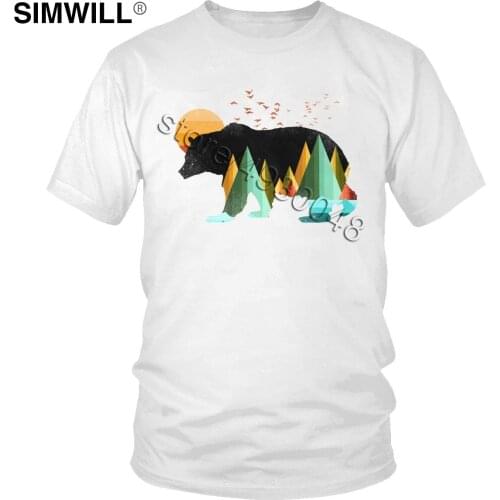 Save The Bear T Shirt Men Pure Cotton Russia Bear Mountain Tees Short Sleeved O Neck Tshirt Summer Streetwear Tops Wholesale