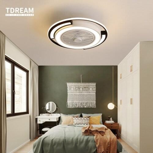 Modern Ceiling Fan with LED Light lamp Remote Control Mobile app for Bedroom Dining Room 110v/220v Smart Ventilador De Tech