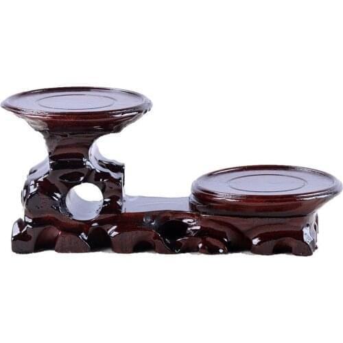 Solid Wooden Base Tea Set Small Round Square Teapot Decoration Pedestal Wooden Tray Root Carving Ornament Base Wooden Tray