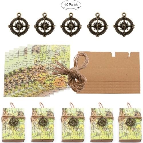 Map Candy Box Vintage Kraft Paper Candy Box Around The World Map Traveling Themed Gifts Boxes Wedding Favors Party Supplies