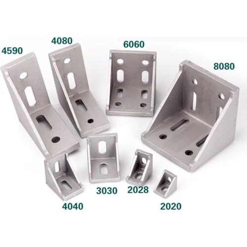 1/5/10pcs 2020 2028 3030 3060 4080 6060 8080 20/30/40/45/60 Aluminum profile connector CNC Router Aluminum corner bracket
