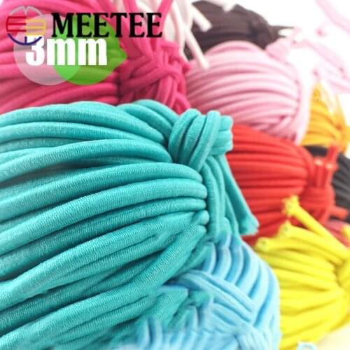 10M 3mm Round Single Strand Elastic Cord Elastic Bands Rope Rubber Band for Hair Clothes Pant Belt DIY Garment Accessories