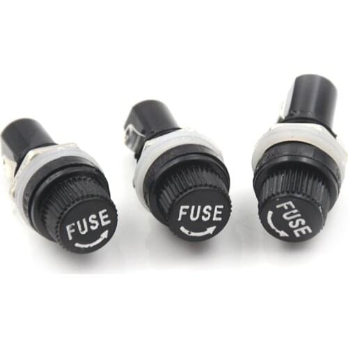 10x Glass Fuse Holders 5x20 Black Insurance Tube Socket Fuse Holder For 5*20 Insurance Panel Mount Fuse Holder 5*20mm