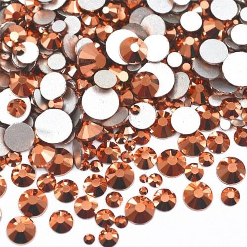 1440PCS Flat back rose gold 3D Nail Art Supplies Decorations For Glitter Rhinestones beauty manicure Tools 1.5mm 2mm 3mm 5mm