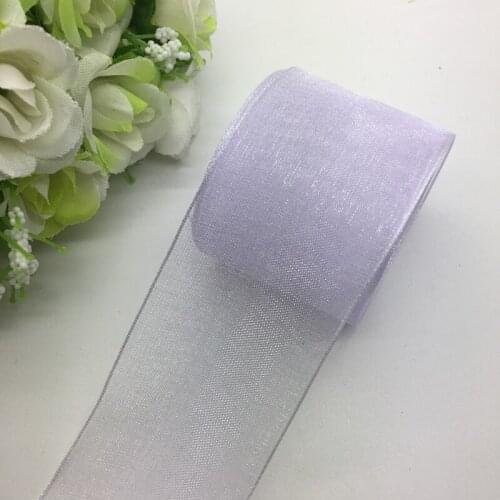 5 Yards/Lot 1-1/2" (38mm) Light purple Organza Ribbon Bow Hair Wedding Decoration Lace Crafts