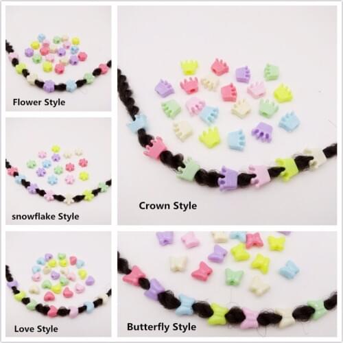 50Pcs-100Pcs Crochet kids Braids Plastic hair dread dreadlock beads rings tube different 5 style for styling Accessories