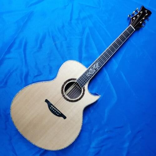 42 inch AAA top solid wood 6 string acoustic guitar free shipping one spot