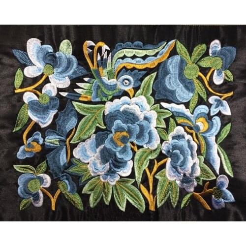 Miao stitch crochet satin fabric embroidery patch dress shoes bag applique trim ethnic tribal nepal thai india boho DIY gypsy